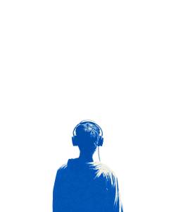 Blue Headphones Poster V2 Vinyl Car Decal Sticker – Waterproof & UV-Resistant 8.0"