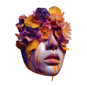 Floral Cream Face Vinyl Car Decal Sticker – Waterproof & UV-Resistant 6.826666666666667"