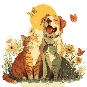 Happy Pets Playing V5 Vinyl Car Decal Sticker – Waterproof & UV-Resistant 3.4133333333333336"
