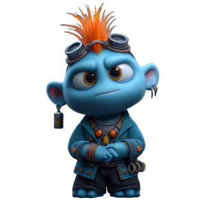 Blue Mining Mascot Vinyl Car Decal Sticker – Waterproof & UV-Resistant 3.4133333333333336"