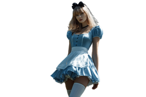 Blonde In Blue Dress Vinyl Car Decal Sticker – Waterproof & UV-Resistant 5.97333333333333