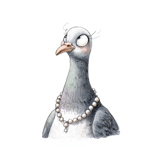 Whimsical Pigeon Portrait Vinyl Car Decal Sticker – Waterproof & UV-Resistant 3.4133333333333336"