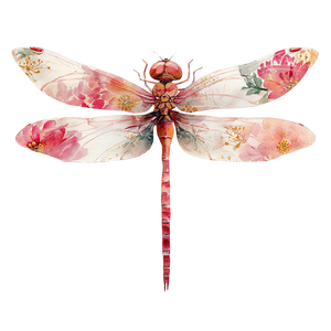 Pink Floral Dragonfly Vinyl Car Decal Sticker – Waterproof & UV-Resistant 3.4133333333333336"