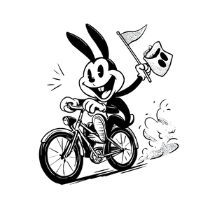 Retro Cartoon Rabbit Vinyl Car Decal Sticker – Waterproof & UV-Resistant 3.4133333333333336"