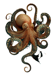 Erté'S Octopus Vinyl Car Decal Sticker – Waterproof & UV-Resistant 8.213333333333333"