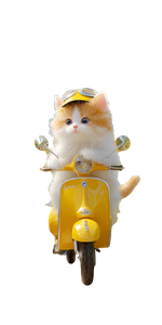 Kitten On Scooter Vinyl Car Decal Sticker – Waterproof & UV-Resistant 10.2
