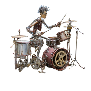 Scrap Metal Drummer Vinyl Car Decal Sticker – Waterproof & UV-Resistant 6.826666666666667"