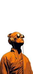 Monk With Headphones V2 Vinyl Car Decal Sticker – Waterproof & UV-Resistant 10.8
