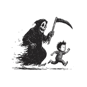 Grim Reaper Chase V2 Vinyl Car Decal Sticker – Waterproof & UV-Resistant 3.4133333333333336"