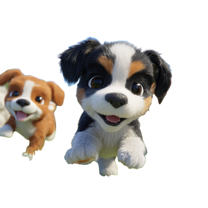 Colorful Cartoon Puppies Vinyl Car Decal Sticker – Waterproof & UV-Resistant 3.4133333333333336"