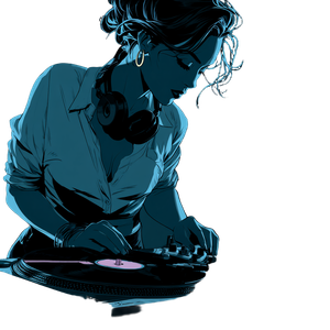 Chic Woman Dj Vinyl Car Decal Sticker – Waterproof & UV-Resistant 6.826666666666667"