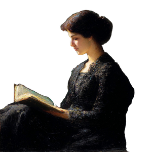 Woman Reading V3 Vinyl Car Decal Sticker – Waterproof & UV-Resistant 3.4133333333333336"