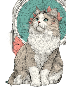 Aquarius Cat Portrait Vinyl Car Decal Sticker – Waterproof & UV-Resistant 4.1066666666666665"