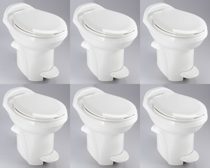 6x Thetford Aqua-Magic  Style Plus Toilet | Permanent, High Profile, Round Seat, Powerful Flush, White