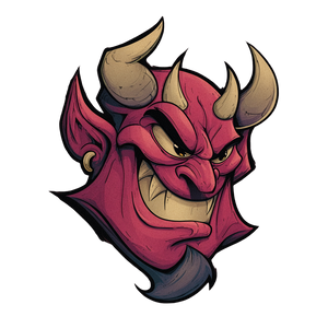 Cartoon Satan Tattoo Vinyl Car Decal Sticker – Waterproof & UV-Resistant 3.4133333333333336"