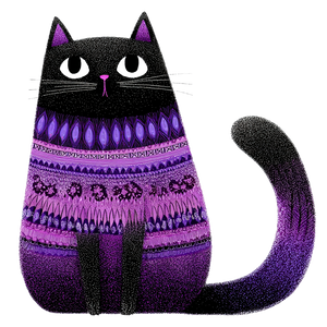 Whimsical Purple Cat Vinyl Car Decal Sticker – Waterproof & UV-Resistant 3.4133333333333336"