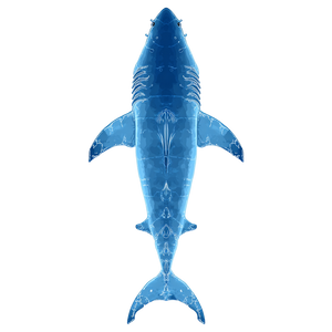 Blue Cartoon Megalodon V2 Vinyl Car Decal Sticker – Waterproof & UV-Resistant 3.4133333333333336"