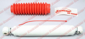 Rancho RS5000X Shock Absorber | Gas Charged | Limited Lifetime Warranty | Non Adjustable Valving | With Shock Boots | White Body With Red Boots | Progressive Valving | Twin Tube Body | Nitro-Carburized Rod | Sintered Iron Piston Rancho RS5000X Shock Absorber | Gas Charged | Limited Lifetime Warranty | Non Adjustable Valving | With Shock Boots | White Body With Red Boots | Progressive Valving | Twin Tube Body | Nitro-Carburized Rod | Sintered Iron Piston