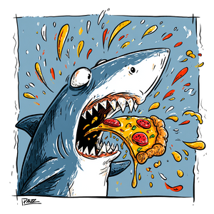 Pizza Shark V3 Vinyl Car Decal Sticker – Waterproof & UV-Resistant 6.826666666666667"