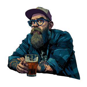 Angry Hipster Lumberjack Vinyl Car Decal Sticker – Waterproof & UV-Resistant 3.4133333333333336"