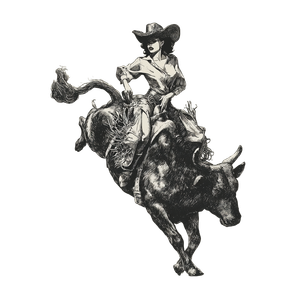 Vintage Cowgirl Rider Vinyl Car Decal Sticker – Waterproof & UV-Resistant 6.826666666666667"