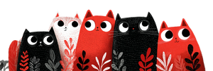 Stylized Folk Cats Vinyl Car Decal Sticker – Waterproof & UV-Resistant 4.266666666666667"