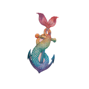 Rainbow Mermaid Tattoo Vinyl Car Decal Sticker – Waterproof & UV-Resistant 3.4133333333333336"