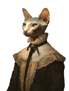 Victorian Sphynx Cat Vinyl Car Decal Sticker – Waterproof & UV-Resistant 8.213333333333333"