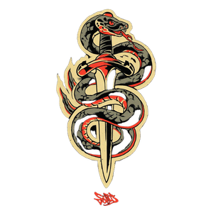 Snake And Dagger Vinyl Car Decal Sticker – Waterproof & UV-Resistant 6.826666666666667"
