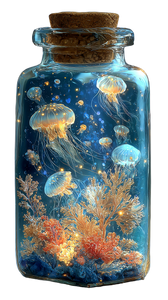 Glowing Ocean Jar V2 Vinyl Car Decal Sticker – Waterproof & UV-Resistant 9.706666666666667"