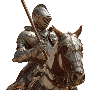 French Jousting Knight Vinyl Car Decal Sticker – Waterproof & UV-Resistant 3.4133333333333336"