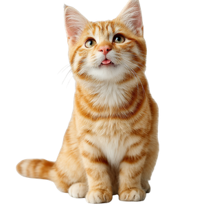 Orange Cat Smiling Vinyl Car Decal Sticker – Waterproof & UV-Resistant 6.826666666666667"