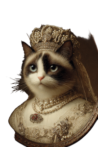 Queen Victoria Cat Vinyl Car Decal Sticker – Waterproof & UV-Resistant 4.4