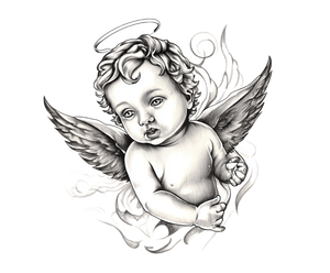 Baby Angel Tattoo V2 Vinyl Car Decal Sticker – Waterproof & UV-Resistant 6.613333333333333"