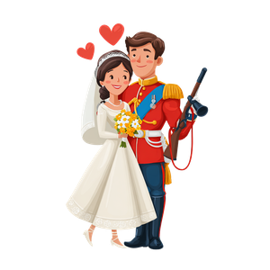 Cartoon Wedding Couple V4 Vinyl Car Decal Sticker – Waterproof & UV-Resistant 3.4133333333333336"