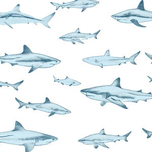 Swimming Sharks Pattern V3 Vinyl Car Decal Sticker – Waterproof & UV-Resistant 3.4133333333333336"