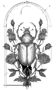 Gothic Beetle Design Vinyl Car Decal Sticker – Waterproof & UV-Resistant 4.586666666666667"