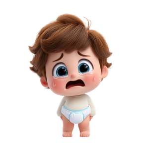 Crying Baby Cartoon Vinyl Car Decal Sticker – Waterproof & UV-Resistant 3.4133333333333336"