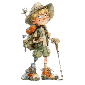 Cheerful Young Explorer Vinyl Car Decal Sticker – Waterproof & UV-Resistant 6.826666666666667"