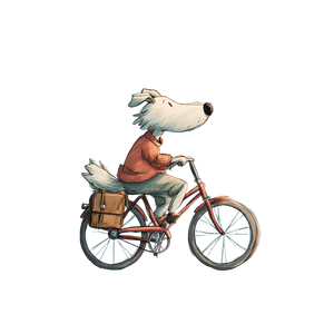 Dog On Bicycle Vinyl Car Decal Sticker – Waterproof & UV-Resistant 3.4133333333333336"