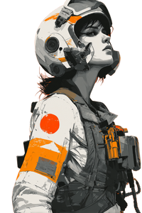 Female Mecha Pilot V2 Vinyl Car Decal Sticker – Waterproof & UV-Resistant 4.4