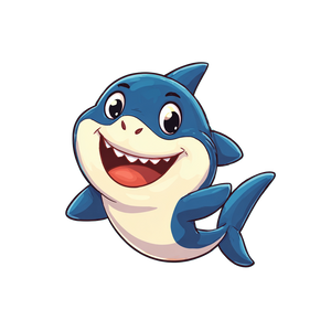 Cute Cartoon Shark V3 Vinyl Car Decal Sticker – Waterproof & UV-Resistant 6.826666666666667"