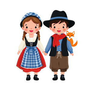 Alsatian Couple Illustration Vinyl Car Decal Sticker – Waterproof & UV-Resistant 3.4133333333333336"