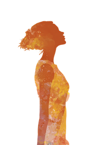 Joyful Feminine Silhouette Vinyl Car Decal Sticker – Waterproof & UV-Resistant 8.213333333333333"