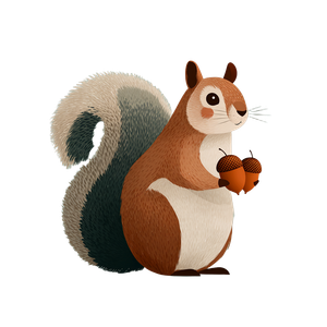 Flat Design Squirrel Vinyl Car Decal Sticker – Waterproof & UV-Resistant 6.826666666666667"