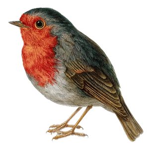 Victorian Robin Illustration Vinyl Car Decal Sticker – Waterproof & UV-Resistant 3.4133333333333336"