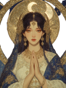 Praying Anime Maiden Vinyl Car Decal Sticker – Waterproof & UV-Resistant 8.213333333333333"