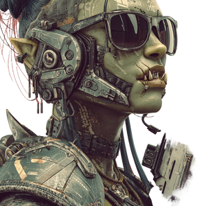 Cyberpunk Ork Warrior Vinyl Car Decal Sticker – Waterproof & UV-Resistant 3.4133333333333336"