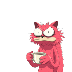 Grumpy Coffee Cat V8 Vinyl Car Decal Sticker – Waterproof & UV-Resistant 6.826666666666667"