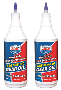 2x Lucas Oil 85W-140 Gear Oil | High Performance Synthetic Oil | 1 Quart Bottle
